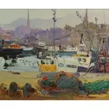 James Harrigan, Girvan Harbor, Scotland, Oil on board