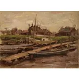 Frank Hutton Shill, Port Norris Boat Landing, New Jersey, Oil on canvas