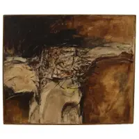 Knapp, Untitled (Abstract Figure Possibly Christ on the Cross), Oil on canvas
