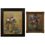 William W Ferguson, Flower and Fruit Still Life, Two Flower Still Life Paintings: (i) 'Flower and Fruit Still Life' Oil on masonite