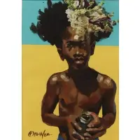 Charly Palmer, Isaiah on the Beach, Acrylic, gouache, and mixed media on paper