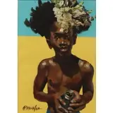 Charly Palmer, Isaiah on the Beach, Acrylic, gouache, and mixed media on paper