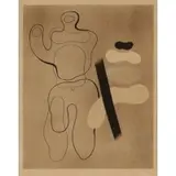 Willi Baumeister, 'Linienfiger auf Braum (Line Figure on Brown), 1935, Offset lithograph on machine made paper