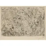 A. R. Penck, Ein Abend Bei Graf (An Evening with Graf), Dry Point etching on paper