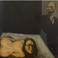 Do Hoang Tuong, She and He, 2002, Acrylic and oil on canvas