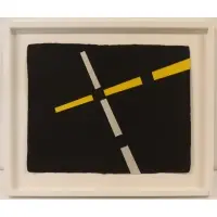 Rico Gatson, Hyphens in the Road, 2012, Pigmented cotton and linen base sheet with acrylic