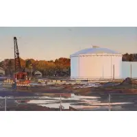 Peter III Poskas, Red Crane, Oil on board