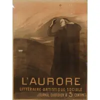 Eugène Carrière, L'Aurore (Dawn), Colored lithographic poster on linen