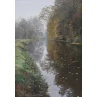 Robert Seufert, Misty Morning, Oil on canvas
