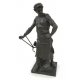 Émile Louis Picault, Untitled, Large patinated industrial style metal sculpture signed
