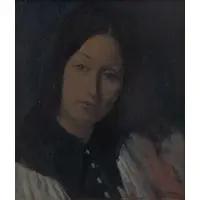 Elias J. Rivera, Portrait of a Young Woman, Oil on board