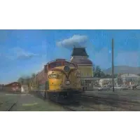G. Davis Lang, Trains From the Columbia, Newberry & Laurens Railroad Company, Pastel on paper