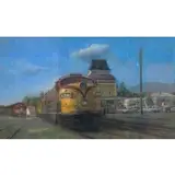 G. Davis Lang, Trains From the Columbia, Newberry & Laurens Railroad Company, Pastel on paper