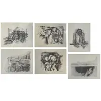 William Pajaud, Friday Night, 1970, Stone lithograph, Signed, dated, titled and numbered '14/61' lower margins in pencil