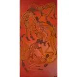Ronald Walton, Abstract Figures, 1980, Oil on canvas