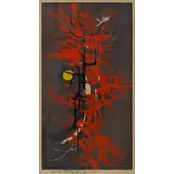 Tadashi Nakayama, Untitled (Abstract with Red), Colored woodblock