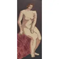 Milton Avery, Nude, Oil and pencil on board