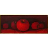 Apples by A Garcia Lopez, Oil on masonite, sold Jun 2025