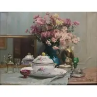 Jane Nerée-Gautier, Still Life with Asters, Oil on canvas
