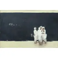 P. N. Choyal, Figures in Conversation, Oil on canvas