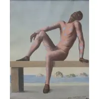 Aldo Pagliacci, Harlequin with Blue, 1959, Oil on canvas