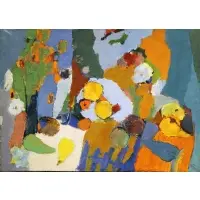 Boris Chetkov, Fruit on Table, Acrylic on canvas