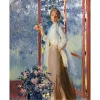 Edward Dufner, Portrait of the Artist's Wife, Oil on board
