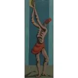 Clóvis Graciano, Figure (Man with Tambourine), Gouache on paper