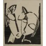 Lasar Segall, Duae Cabegas (Two Heads), Woodcut on Japanese paper