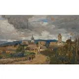 Tina Blau, Road to Durnstein, Oil on board