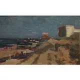 Tina Blau, Badesband In Sylt I (Beach in Sylt 1), 1904, Oil on board