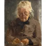 Tina Blau, Portrait of Tina Blau's Mother Knitting