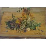 Tina Blau, Still-Life, Oil on board