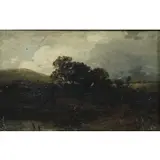 Tina Blau, Landscape with Trees, Oil on artist board