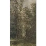 Tina Blau, Path in the Woods, Oil on panel