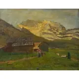 Tina Blau, Figures Walking in Wengen