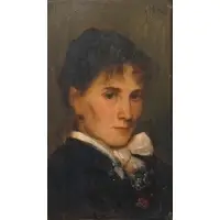 Julius Schmid, Portrait Possibly of Tina Blau, Oil on board