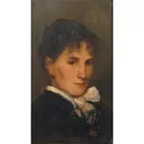 Julius Schmid, Portrait Possibly of Tina Blau, Oil on board