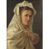 Ida Künl, Portrait of a Woman in a Scarf, Oil on canvas