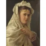 Ida Künl, Portrait of a Woman in a Scarf, Oil on canvas