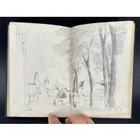 Tina Blau, Woudrichem (Netherlands), Graphite and colored chalk