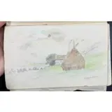 Tina Blau, Artist's Sketch and Notebook, Graphite and colored chalk