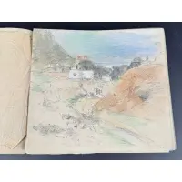 Tina Blau, Artist Sketchbook, Graphite and colored chalks on colored paper