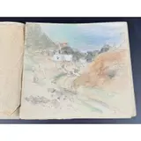 Tina Blau, Artist Sketchbook, Graphite and colored chalks on colored paper