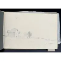 Tina Blau, Artist Sketch and Notebook, Graphite and colored chalk on off white and colored paper
