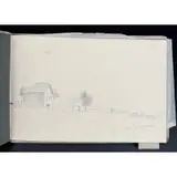 Tina Blau, Artist Sketch and Notebook, Graphite and colored chalk on off white and colored paper