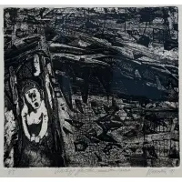 Waiting for the number man by Vincent Smith, AP Etching, sold May 2025