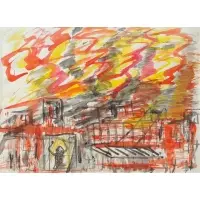 Vincent Smith, Fire, Gouache