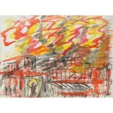 Vincent Smith, Fire, Gouache