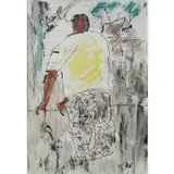 Vincent Smith, Across the Tracks, Ink and watercolor